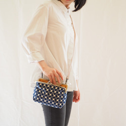 【受注制作】キャロル【インクブルー】　がまぐちショルダーバッグ 7枚目の画像