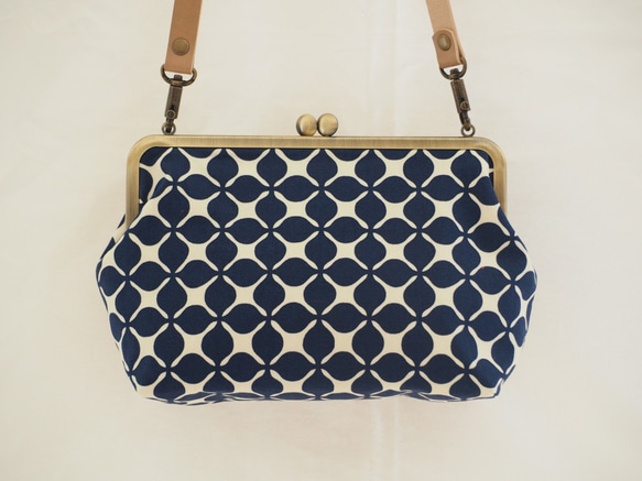 【受注制作】キャロル【インクブルー】　がまぐちショルダーバッグ 8枚目の画像