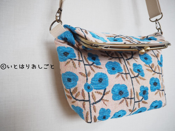[定制] Pop Flower Gamaguchi 2way單肩包≪蘇打藍≫ 第1張的照片