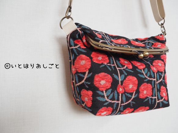 [定制] Pop Flower Gamaguchi 2-Way Shoulder Bag ≪天竺葵紅≫ 第1張的照片