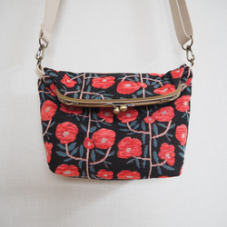 [定制] Pop Flower Gamaguchi 2-Way Shoulder Bag ≪天竺葵紅≫ 第5張的照片