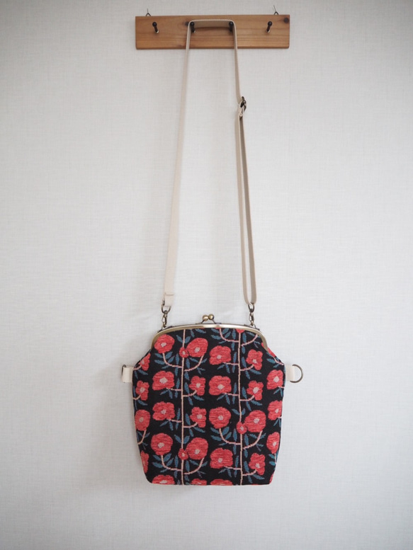 [定制] Pop Flower Gamaguchi 2-Way Shoulder Bag ≪天竺葵紅≫ 第8張的照片