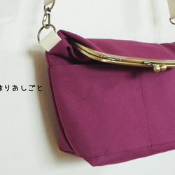 【限定・サンプルセール】帆布がまぐち2wayショルダーバッグ　≪ラズベリーレッド≫ 5枚目の画像