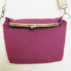 【限定・サンプルセール】帆布がまぐち2wayショルダーバッグ　≪ラズベリーレッド≫ 6枚目の画像