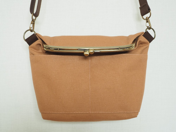 【現品限定・サンプルセール】帆布がまぐち2wayショルダーバッグ　≪モカベージュ≫ 6枚目の画像