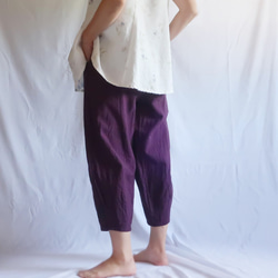 亞麻和棉質馬戲褲（免費/紫色） 第4張的照片