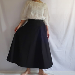 100％棉質6件式條紋裙（免費/黑色） 第3張的照片