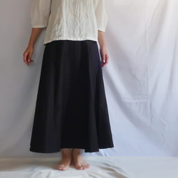 100％棉質6件式條紋裙（免費/黑色） 第4張的照片