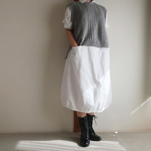 裾ゴム・バルーンスカート（フリー／コットン） 4枚目の画像