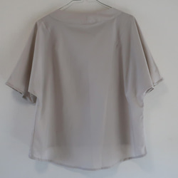 透明棉質高領插肩袖襯衫（自由色/米色） 第5張的照片