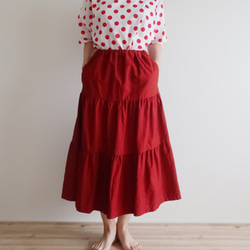 100% 棉 3 層裙 (Free/Red) 第3張的照片