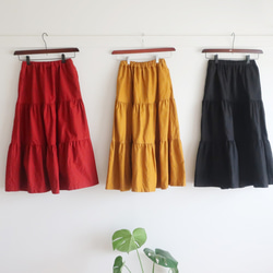 コットン100% ３段ティアードスカート（フリー／全３色） 16枚目の画像