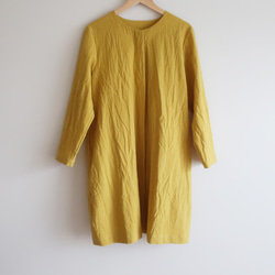 由耐用棉麻和不透明布料製成的繭型大衣（免費/11種顏色） 第10張的照片