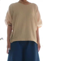 100％棉質Dolman女式襯衫（Free / Off White） 第6張的照片