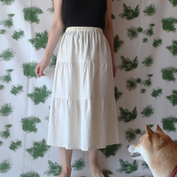 100％棉3層裙（免費/白色） 第2張的照片