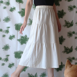 100％棉3層裙（免費/白色） 第3張的照片