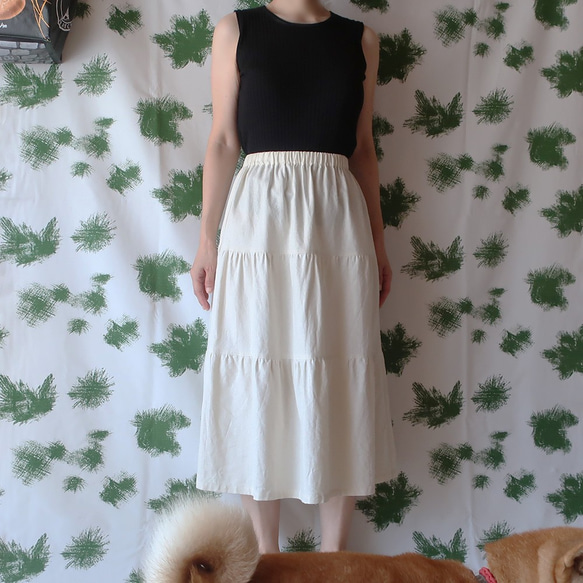 100％棉3層裙（免費/白色） 第4張的照片