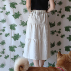 100％棉3層裙（免費/白色） 第6張的照片