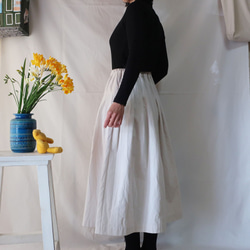 100％棉質Tack半身裙（自由/白色） 第5張的照片