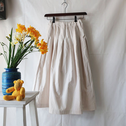 100％棉質Tack半身裙（自由/白色） 第6張的照片