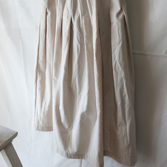 100％棉質Tack半身裙（自由/白色） 第8張的照片