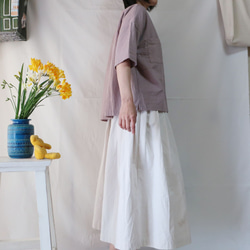 亞麻和棉質口袋上衣（免費/淺粉紅色） 第4張的照片