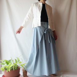100％棉質絲帶裙（免費/格子） 第2張的照片