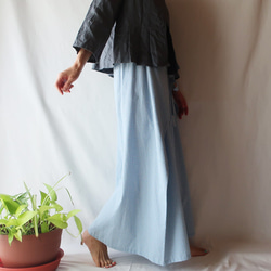 100％棉質絲帶裙（免費/格子） 第6張的照片