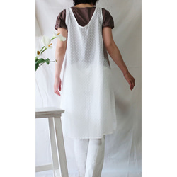 100％棉質A字連衣裙（自由/白色圖案） 第5張的照片