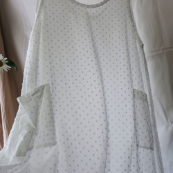 100％棉質A字連衣裙（自由/白色圖案） 第6張的照片