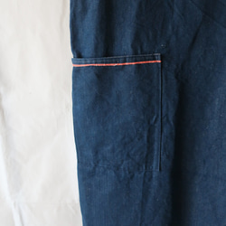100％亞麻背布圍裙（自由/深藍色） 第8張的照片