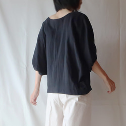 100％純棉dolman女式襯衫（免費/黑色） 第3張的照片