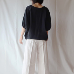 100％純棉dolman女式襯衫（免費/黑色） 第9張的照片