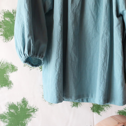 亞麻棉罩衫上衣（免費/綠色） 第8張的照片