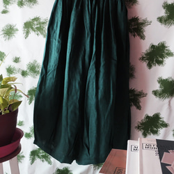 100% 亞麻馬戲團裙褲（免費/海軍綠） 第10張的照片