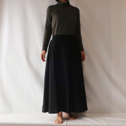 亞麻&amp;棉6件套裙子（自由/黑色） 第2張的照片