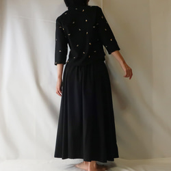 亞麻&amp;棉6件套裙子（自由/黑色） 第8張的照片