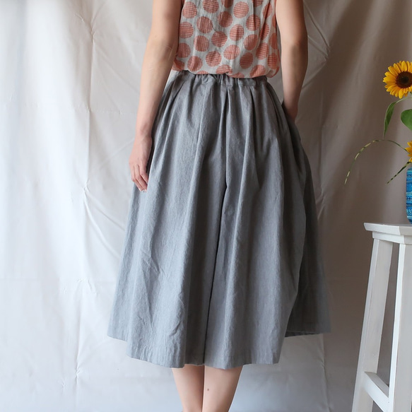 100％棉質粘性短裙（免費/灰色） 第7張的照片