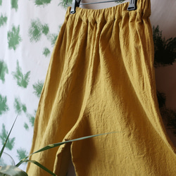 亞麻和棉質 Gaucho 褲（自由/黃色） 第10張的照片