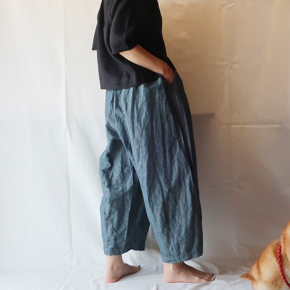 100％棉馬戲團褲子（免費/靛藍色） 第4張的照片