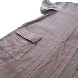 100％棉麻布連衣裙（免費/棕色） 第8張的照片