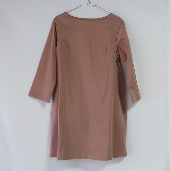 100％棉背針褶皺連衣裙（M尺寸/鮭魚粉） 第7張的照片