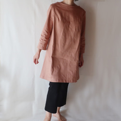 100％棉背針褶皺連衣裙（M尺寸/鮭魚粉） 第6張的照片