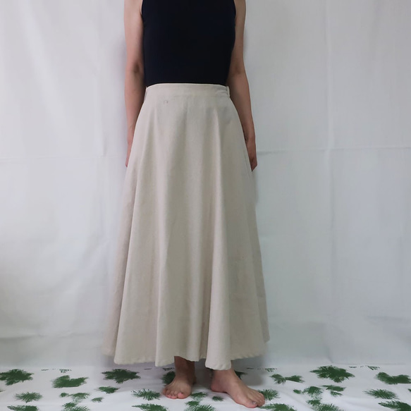 亞麻和棉質六件套條紋半身裙（免費/生產） 第5張的照片