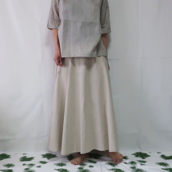 亞麻和棉質六件套條紋半身裙（免費/生產） 第7張的照片