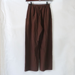 亞麻棉直筒褲（自由/深棕色） 第10張的照片