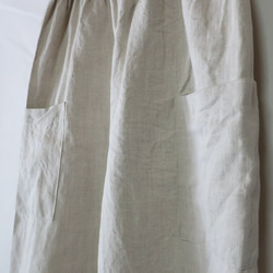 亞麻棉質直筒褲（免費/白色） 第5張的照片