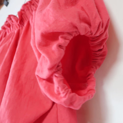 清涼夏日上衣❣棉麻短袖罩衫（自由/粉色） 第7張的照片
