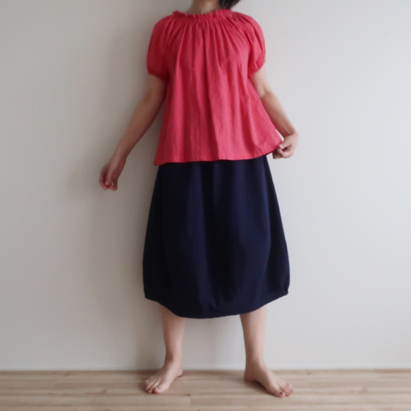 清涼夏日上衣❣棉麻短袖罩衫（自由/粉色） 第9張的照片