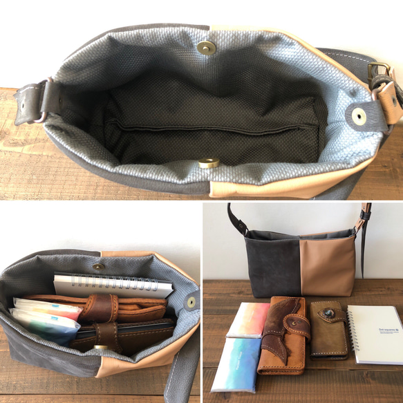 レザー one handle mini bag /  moony earthオリジナル☆1点モノ☆ 4枚目の画像